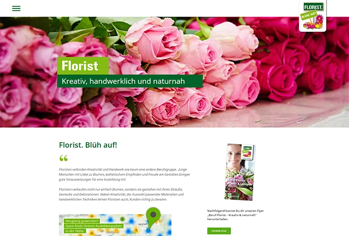 Beruf Florist Website