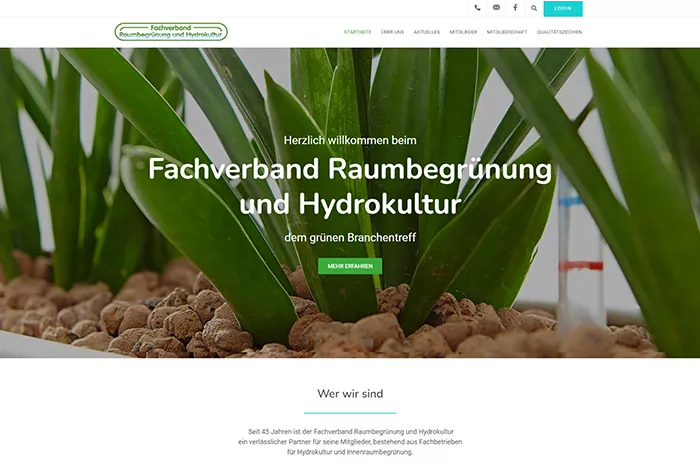 Website Relaunch für den Fachverband Raumbegrünung und Hydrokultur